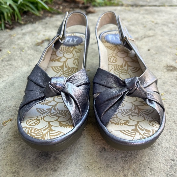 Fly London Yakin Pewter Wedge, size 38 - Picture 2 of 9
